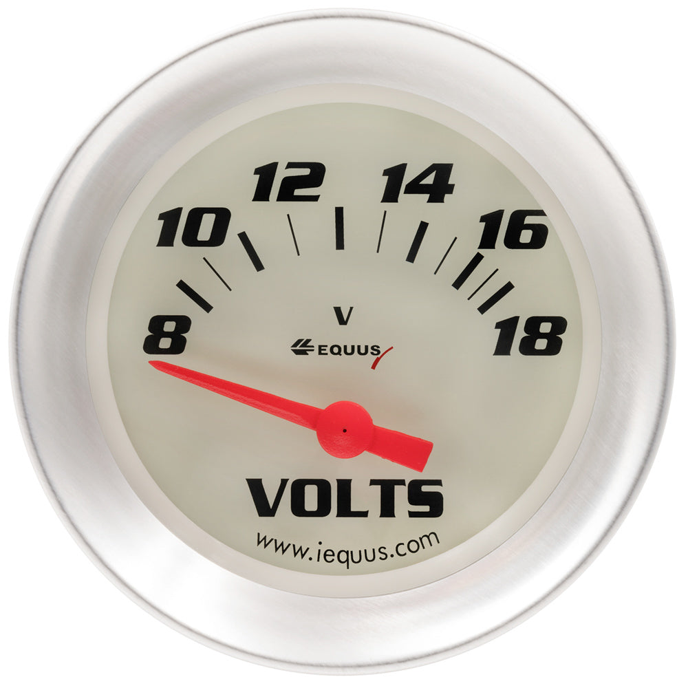 Equus 2-5/8 Dia Voltmeter Gauge Silver 8-18 Volts EQUE8468