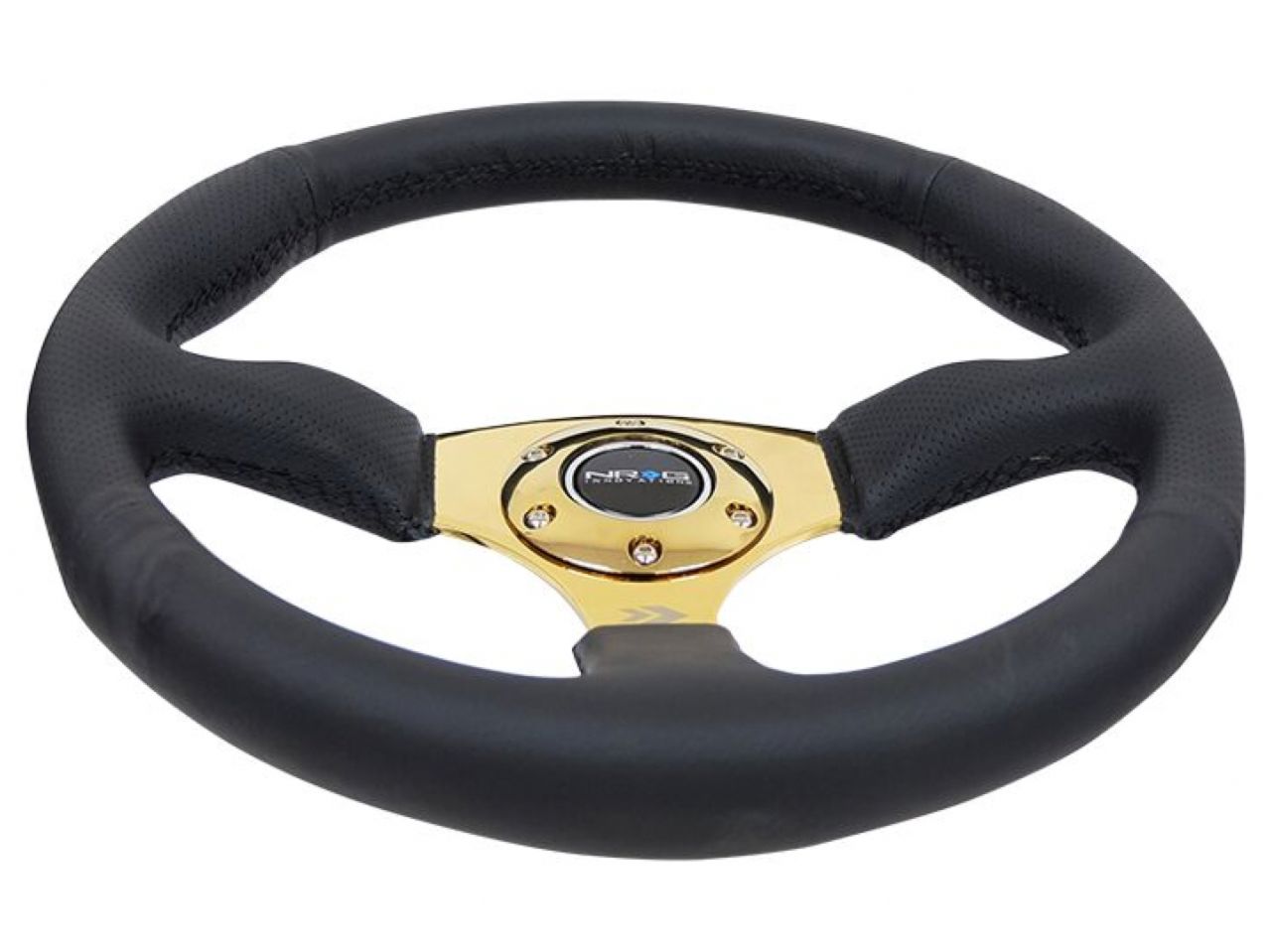 NRG Reinforced Steering Wheel- 350mm Sport Leather Racing (2.5" Deep)