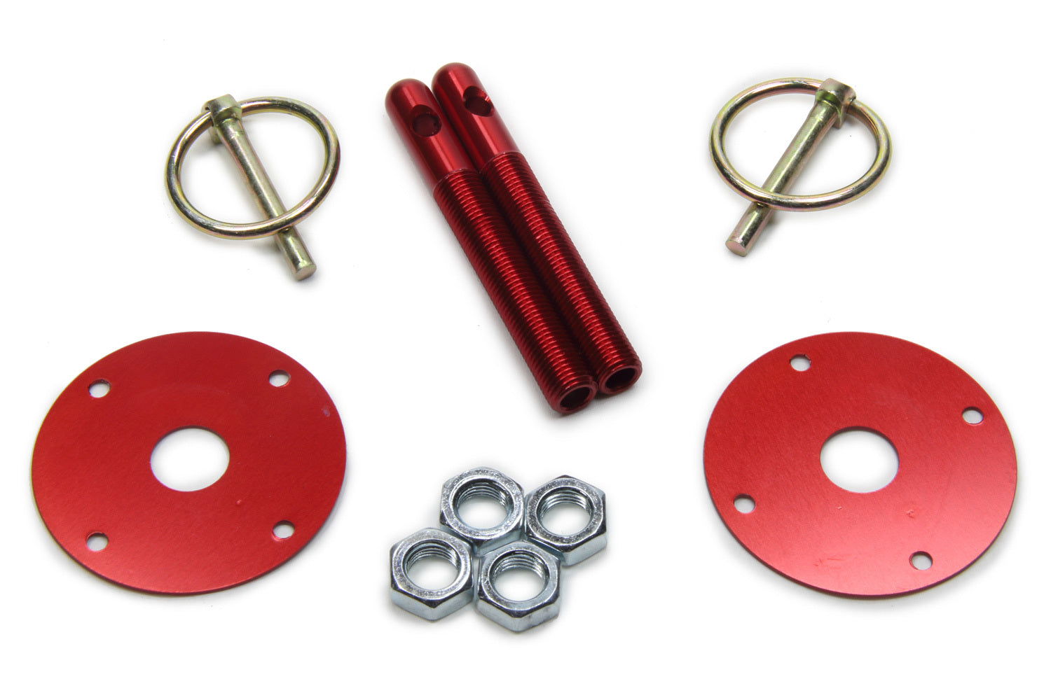 Fivestar Hood Pin Kit 3/8in Alum Red 2-pack FIV10001-34033-R