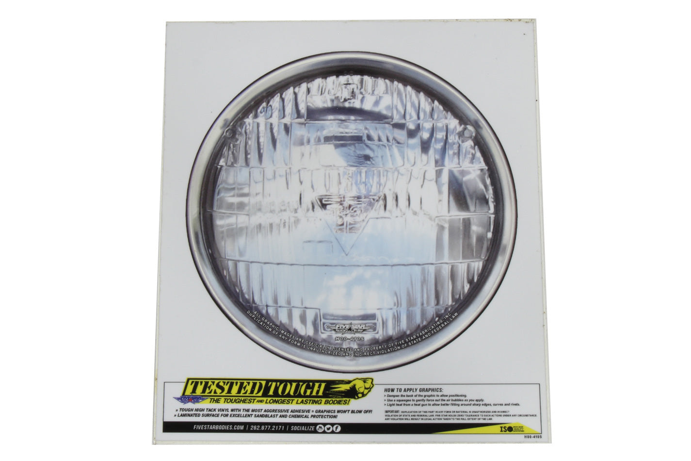 Fivestar Univer. Headlight Decal 6.00in Diameter FIVH00-410S