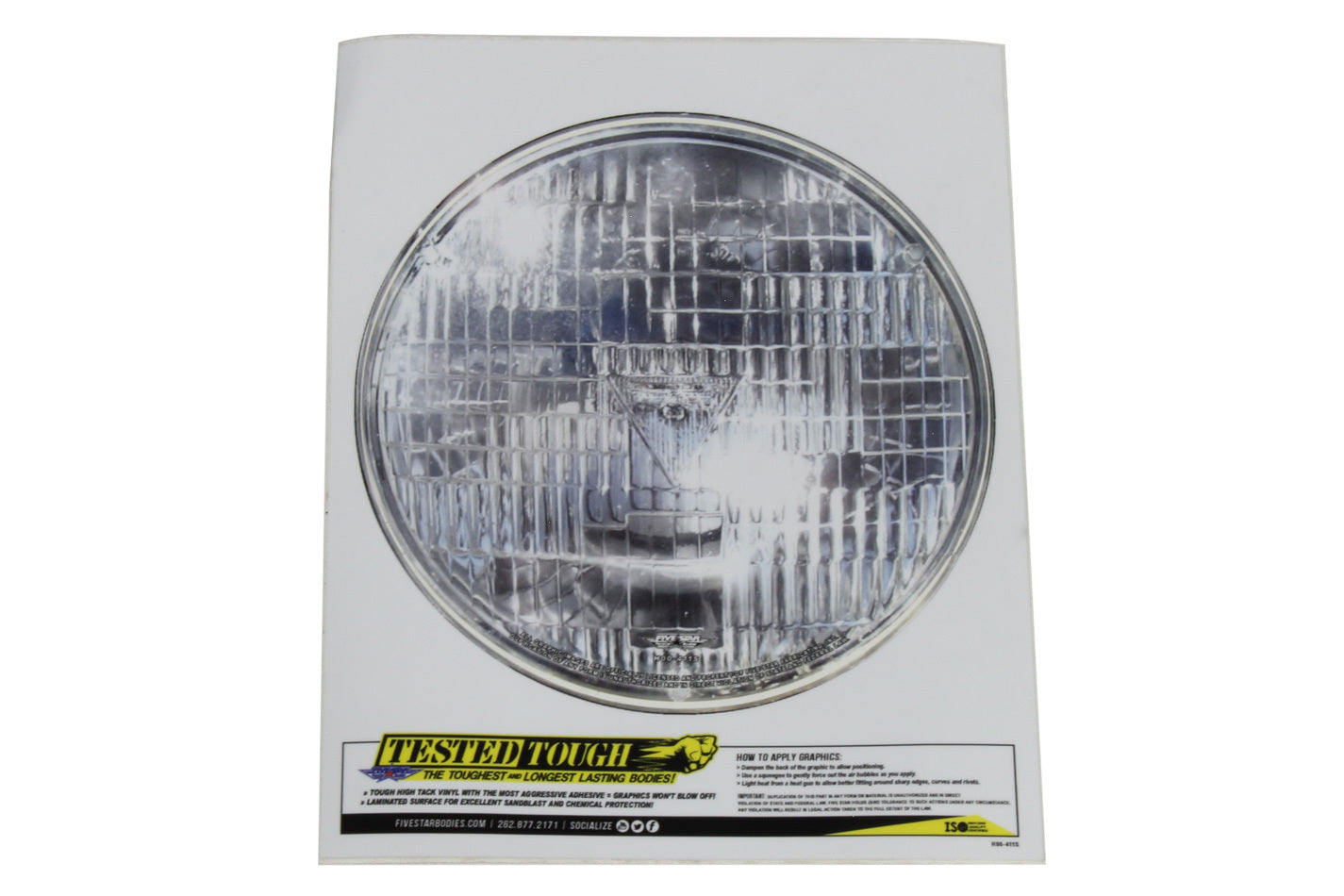 Fivestar Univer. Headlight Decal 7.25in Diameter FIVH00-411S
