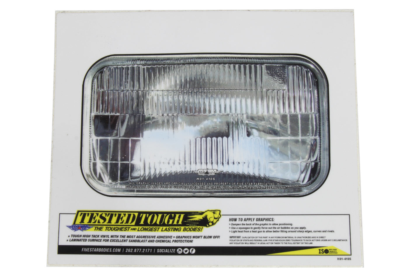 Fivestar Univer. Headlight Decal 5.62in x 3.25in FIVH01-410S
