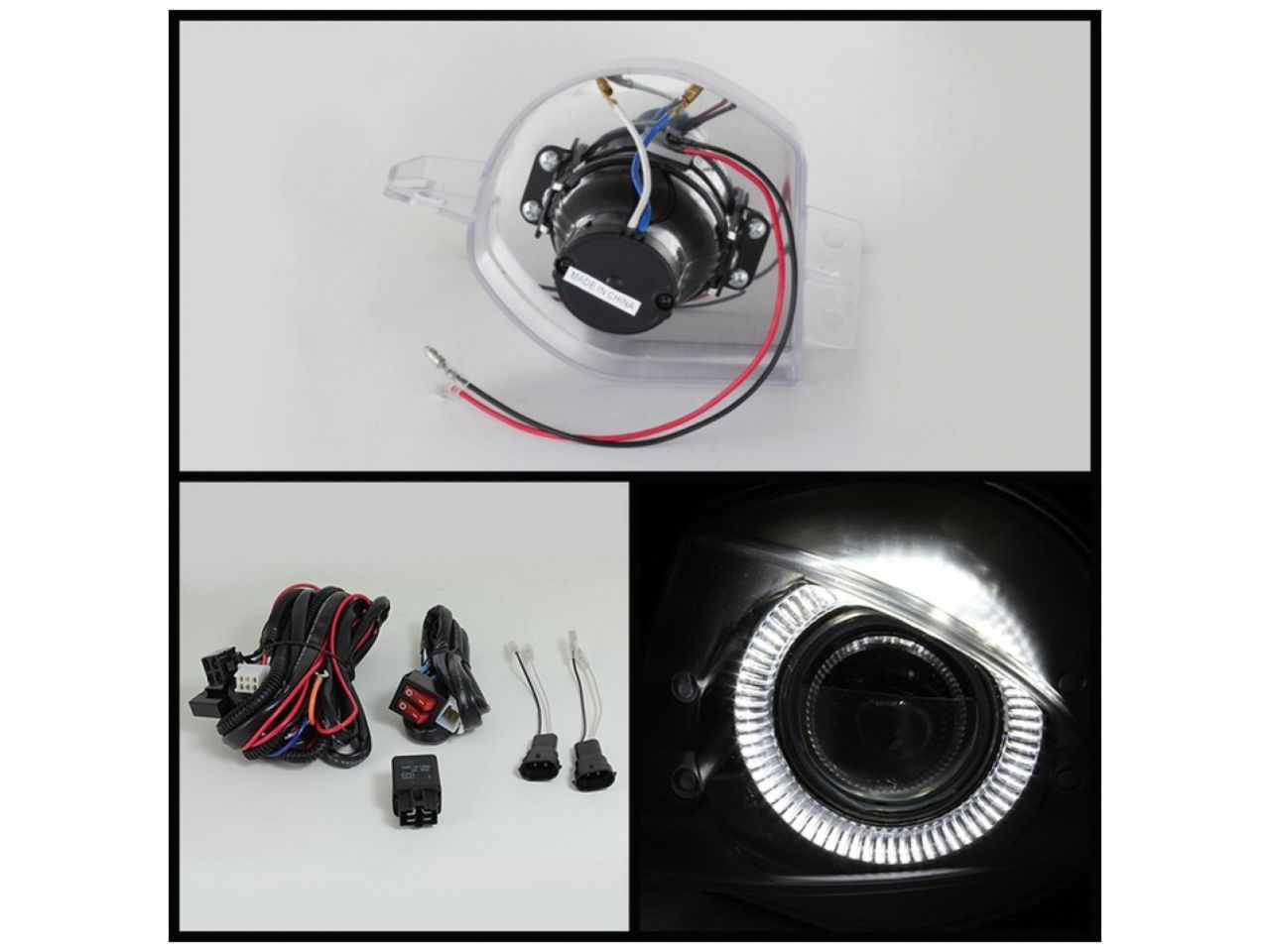 Spyder BMW E90 4dr 05-08 Halo Projector Fog Lights w/Switch