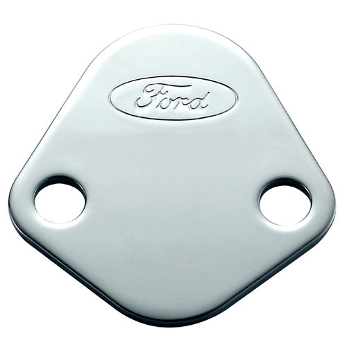 Ford Fuel Pump Block-Off Plate Chrome w/Ford Logo FRD302-290