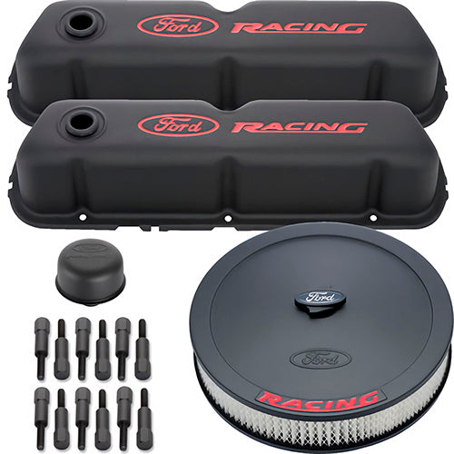 Ford Engine Dress up Kit Black w/Ford Racing Logo FRD302-500