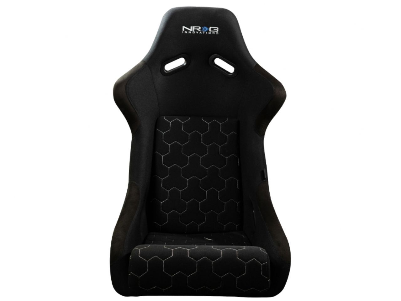 NRG FRP Bucket Seat Cushion- White Stitching Hex Geometric 3pcs Cushion