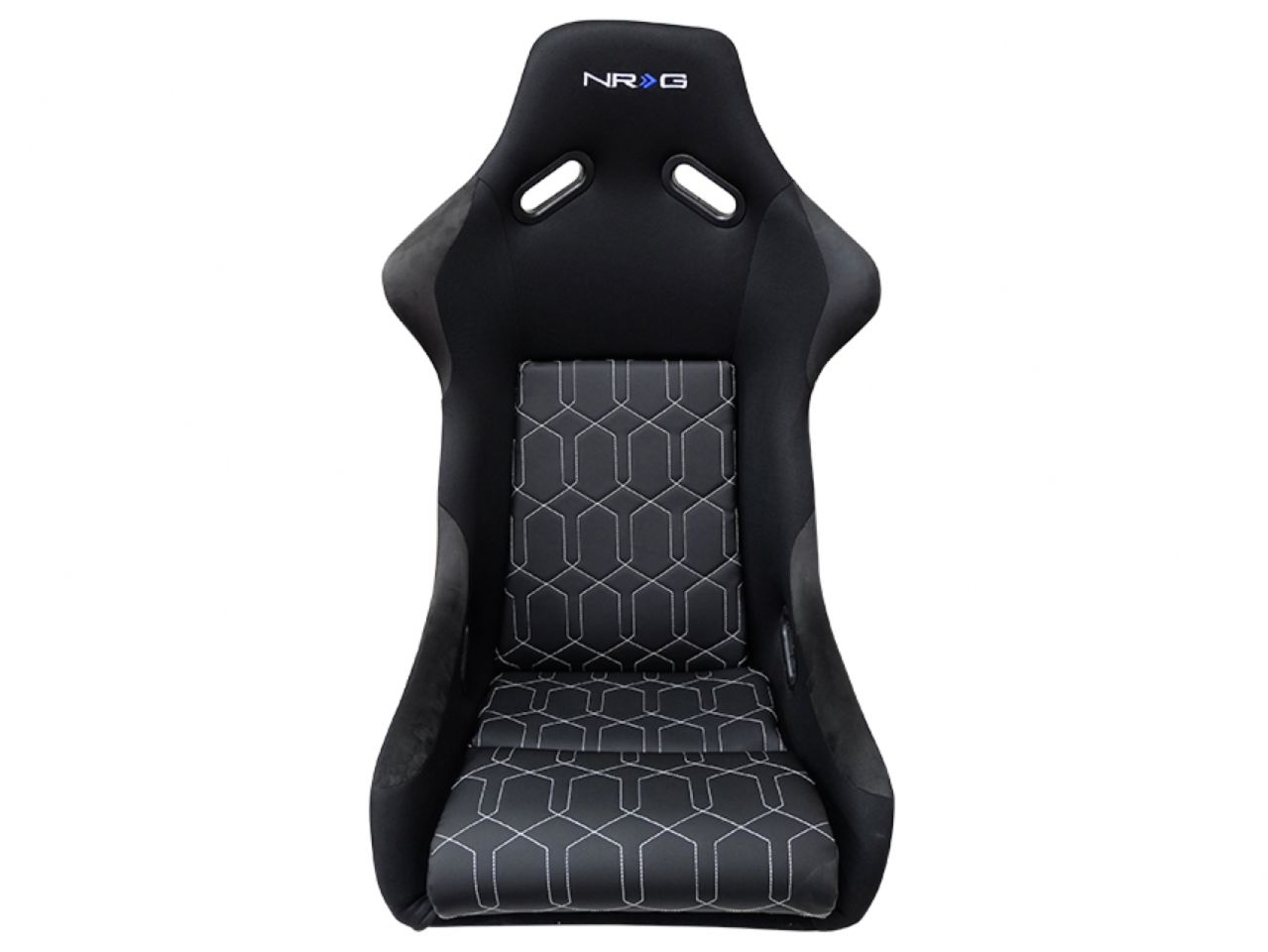 NRG Frp-300 Large Black Bucket Seat - With Geometric Stitching Pattern