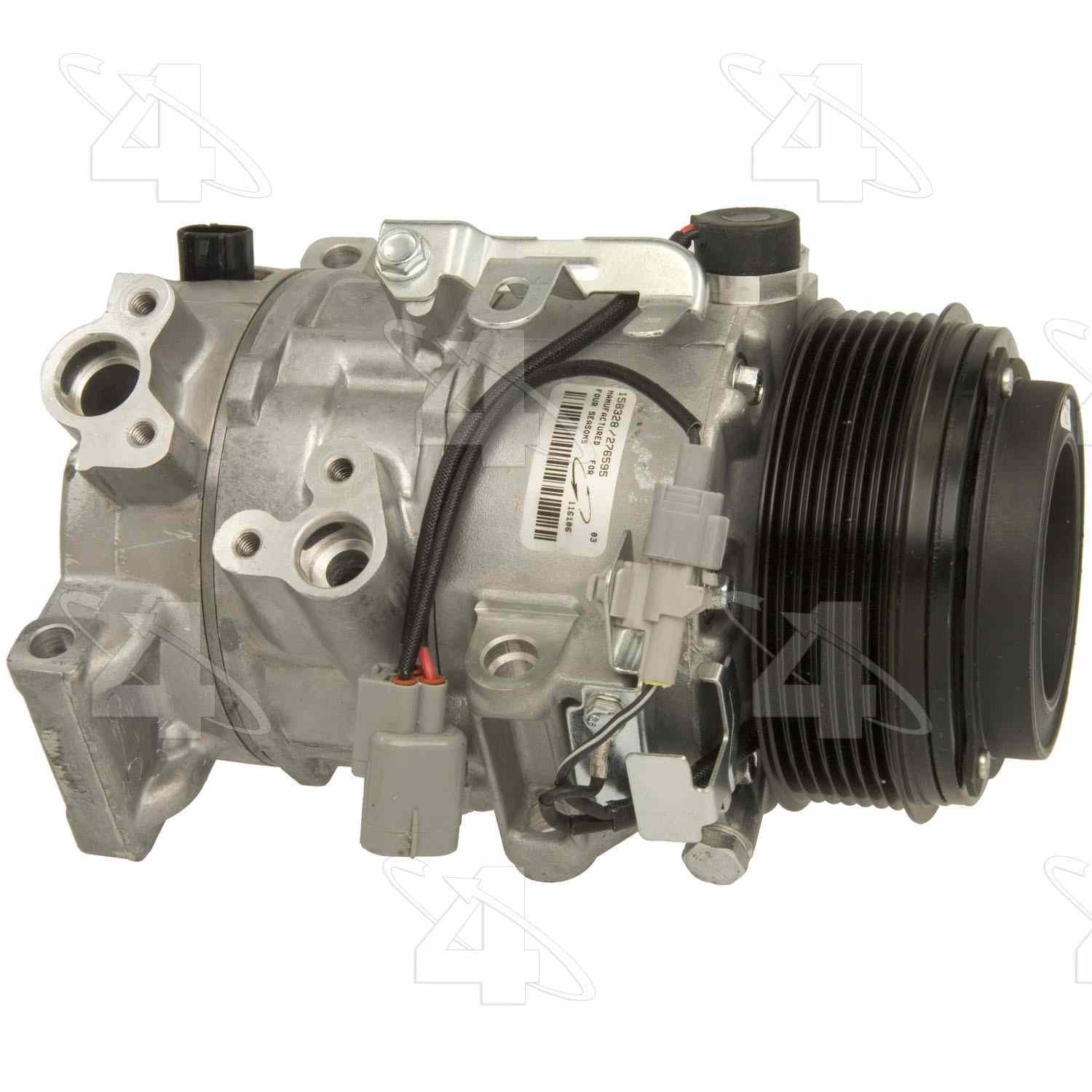 Four Seasons New Nippondenso 6SBU16C Compressor w/ Clutch  top view frsport 158328