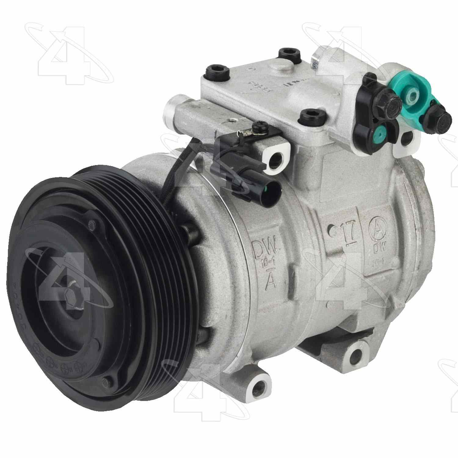 Four Seasons New Nippondenso 10PA17C Compressor w/ Clutch  top view frsport 158398