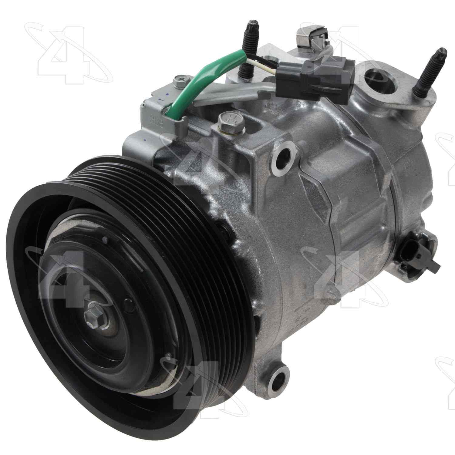 Four Seasons New Nippondenso 7SBH17 Compressor w/ Clutch  top view frsport 168362