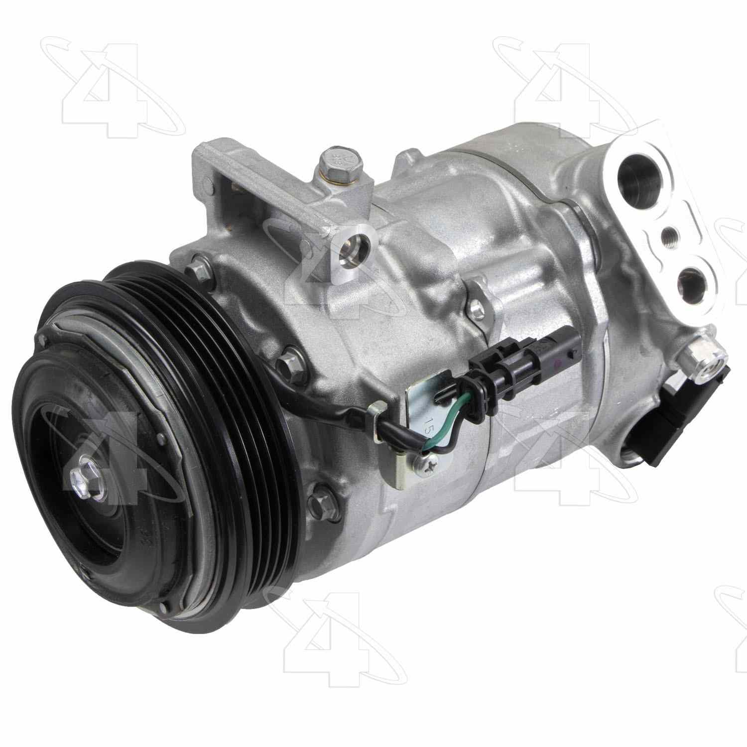 Four Seasons New Nippondenso 6SAS14C Compressor w/ Clutch  top view frsport 168377