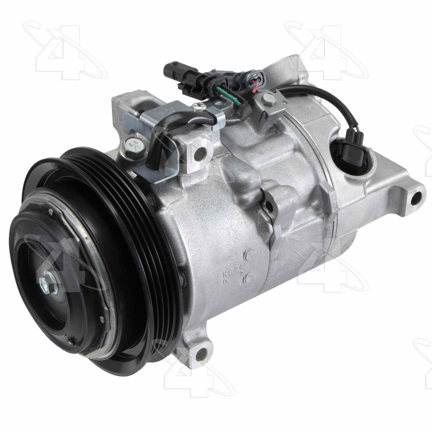 Four Seasons New Nippondenso 6SBU14 Compressor w/ Clutch  top view frsport 168378