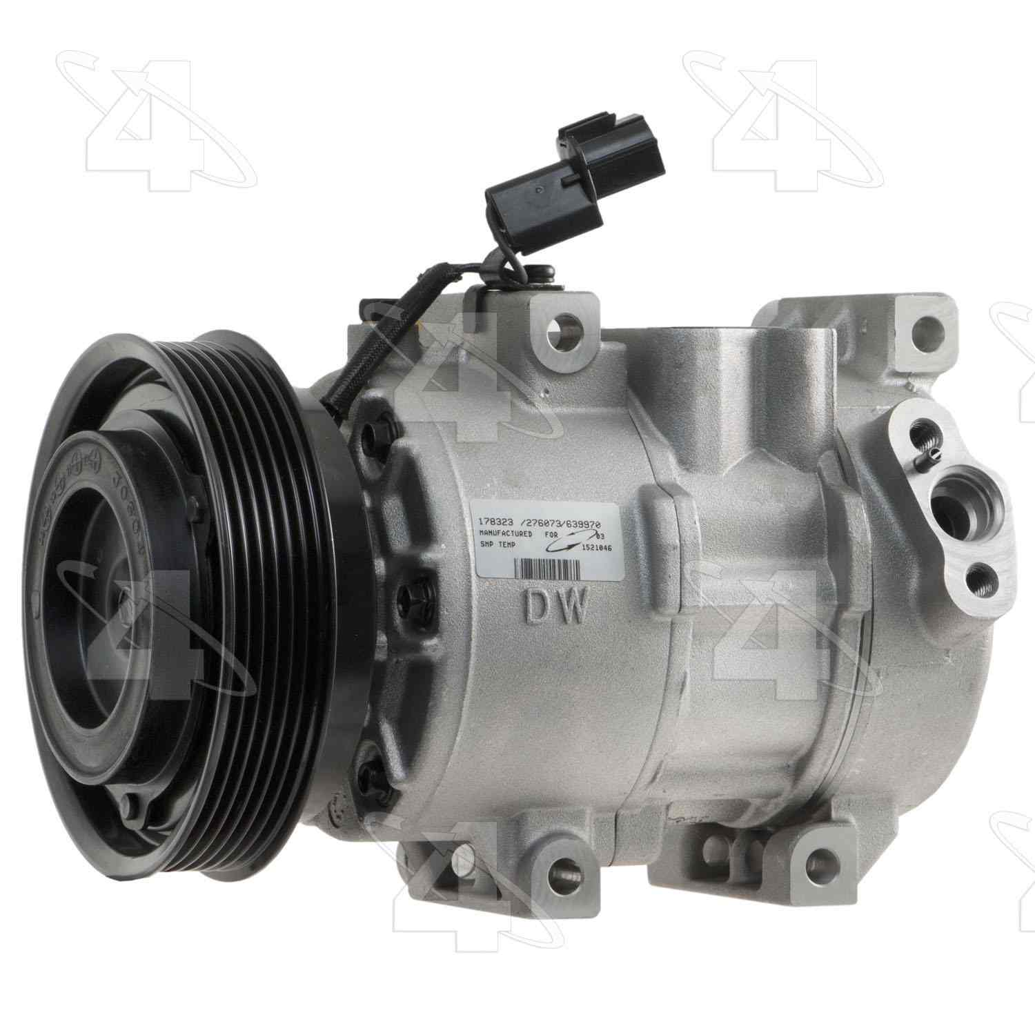 Four Seasons New Halla HCC-DV13 Compressor w/ Clutch  top view frsport 178323