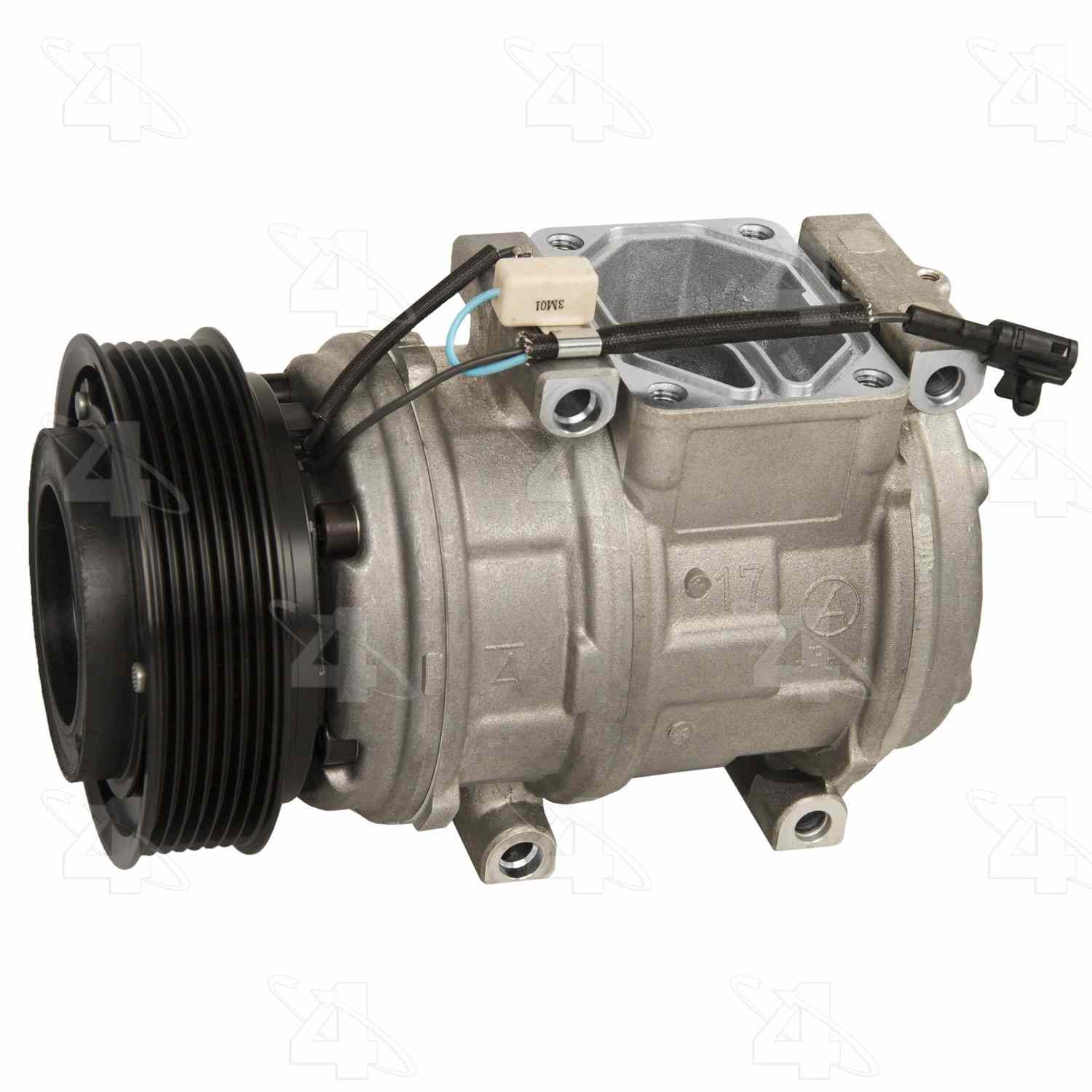 Four Seasons New Nippondenso 10PA17C Compressor w/ Clutch  top view frsport 98342