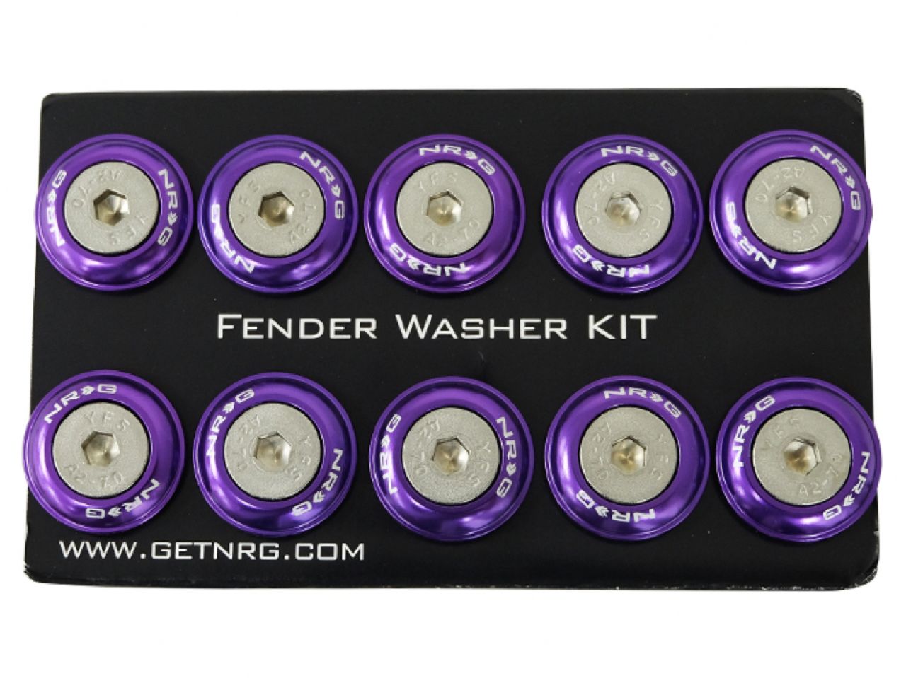 NRG Fender Washer Kit, Set of 10, Purple, Rivets for Metal