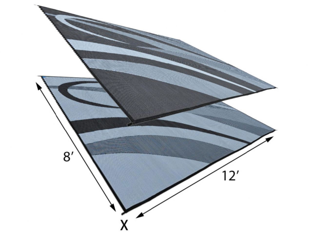 Mings Mark Graphic Mat 8X12 Black/Silver