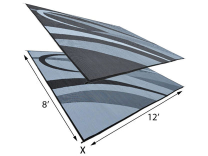 Mings Mark Graphic Mat 8X12 Black/Silver