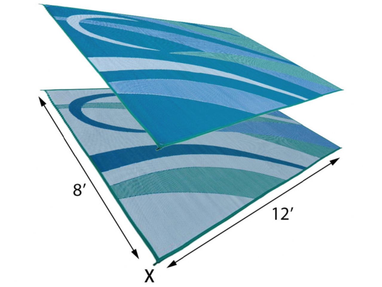 Mings Mark Graphic Mat 8X12 Blue Green