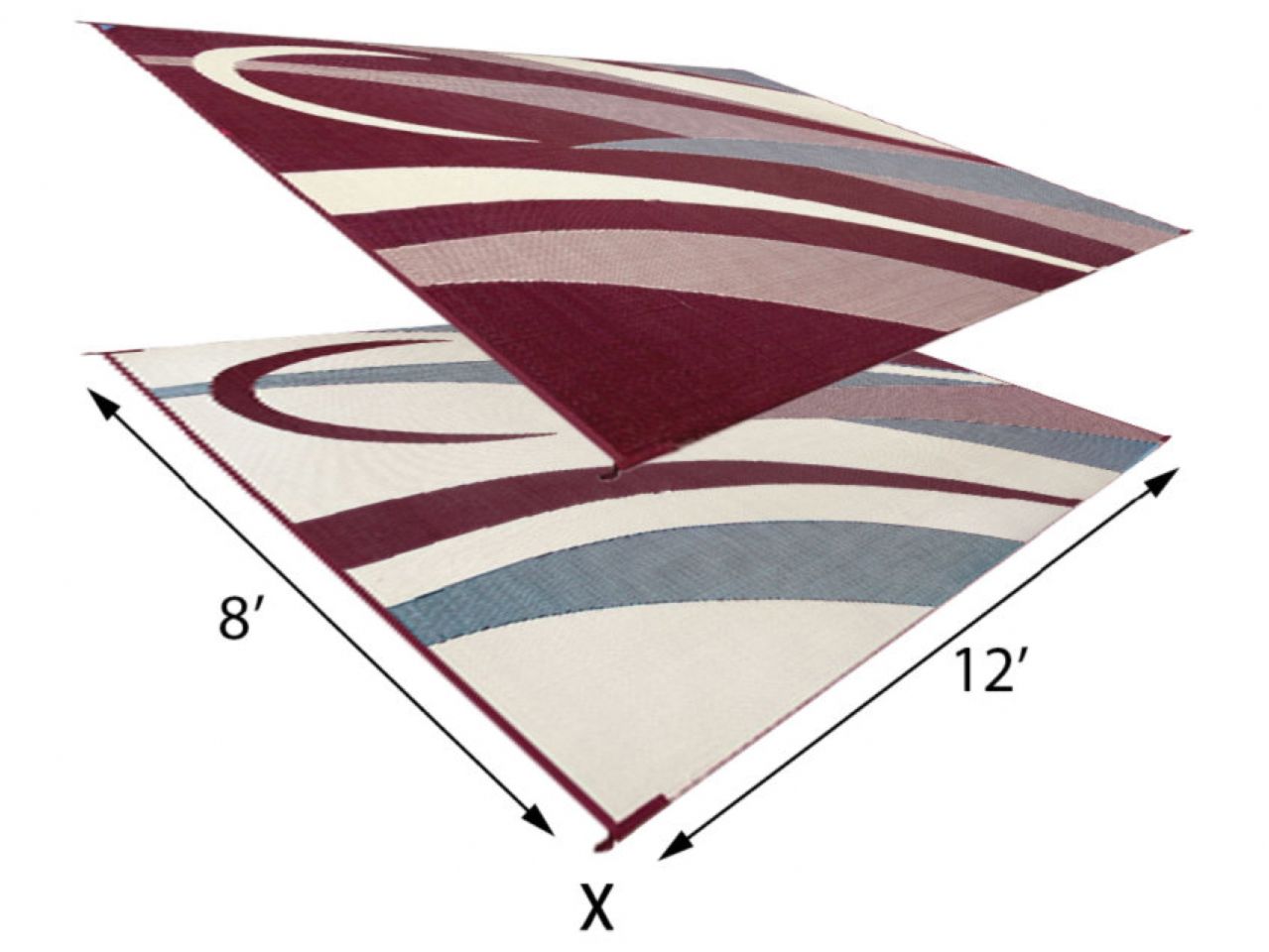 Mings Mark Graphic Mat 8X12 Burgundy/Black