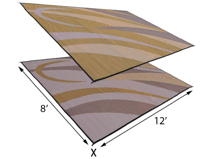 Mings Mark Graphic Mat 8X12 Brown/Gold
