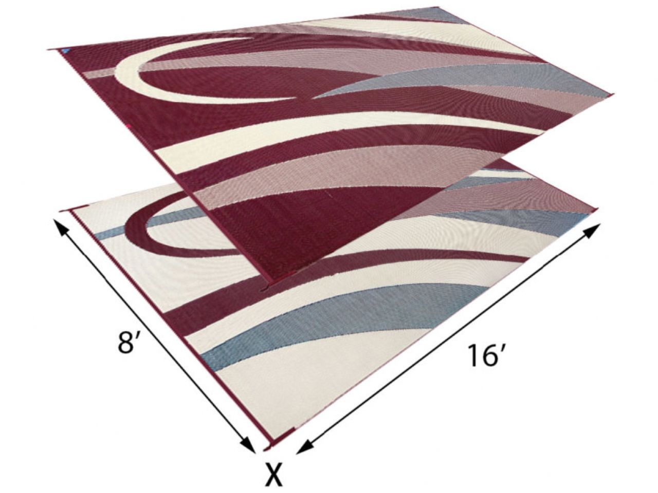 Mings Mark Graphic Mat 8X16 Burgundy/Black
