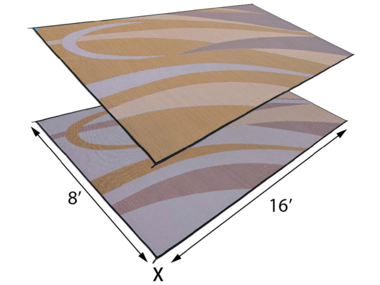 Mings Mark Graphic Mat 8X16 Brown Gold