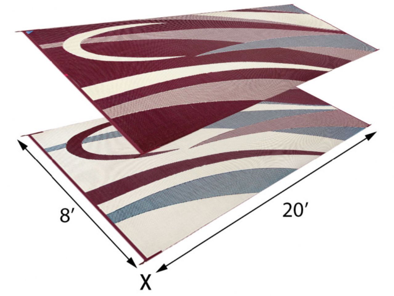 Mings Mark Graphic Mat 8X20 Burgundy/Black