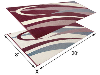 Mings Mark Graphic Mat 8X20 Burgundy/Black