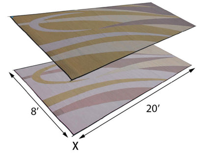 Mings Mark Graphic Mat 8X20 Brown Gold