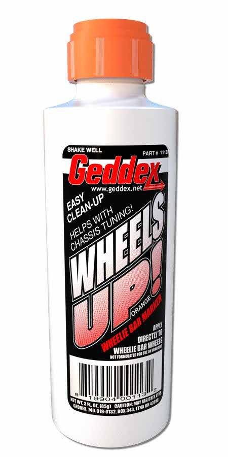 Geddex Wheels Up Wheelie Bar Marker Orange 3oz Bottle GDX111B