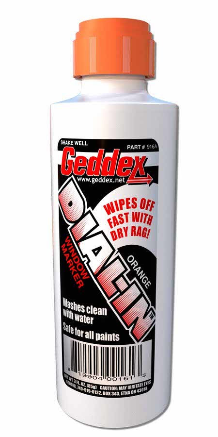 Geddex Dial-In Window Marker Orange 3oz Bottle GDX916A