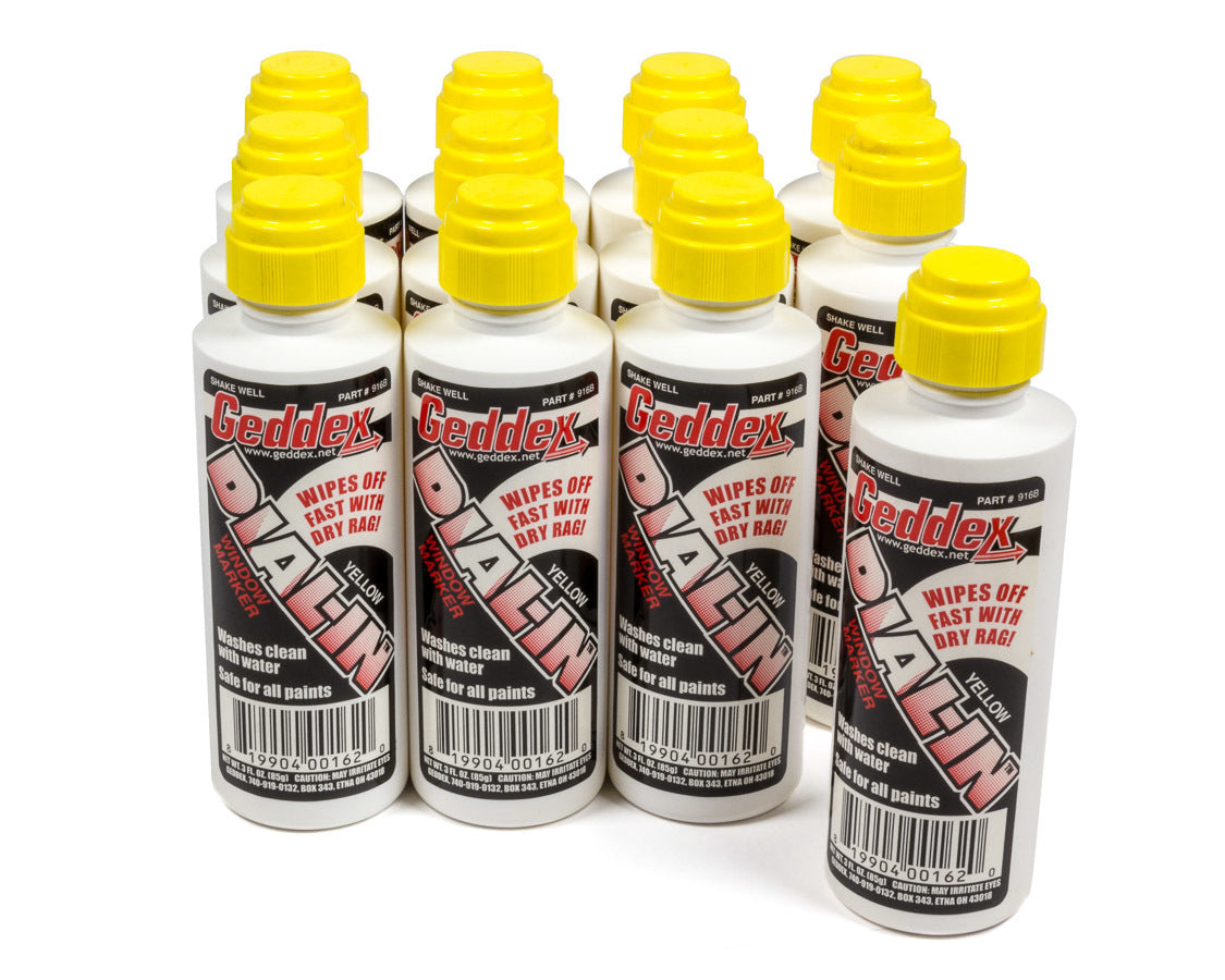 Geddex Dial-In Window Marker Yellow Case 12x3oz GDX916B12