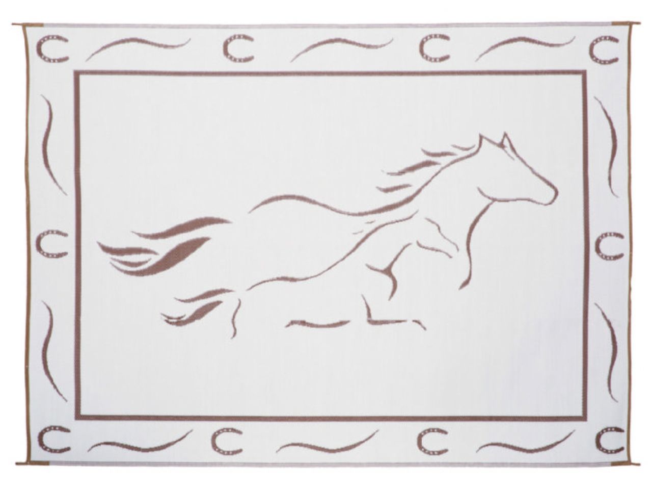 Mings Mark Horses Mat Brown/White 8'X11'