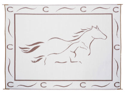 Mings Mark Horses Mat Brown/White 8'X11'