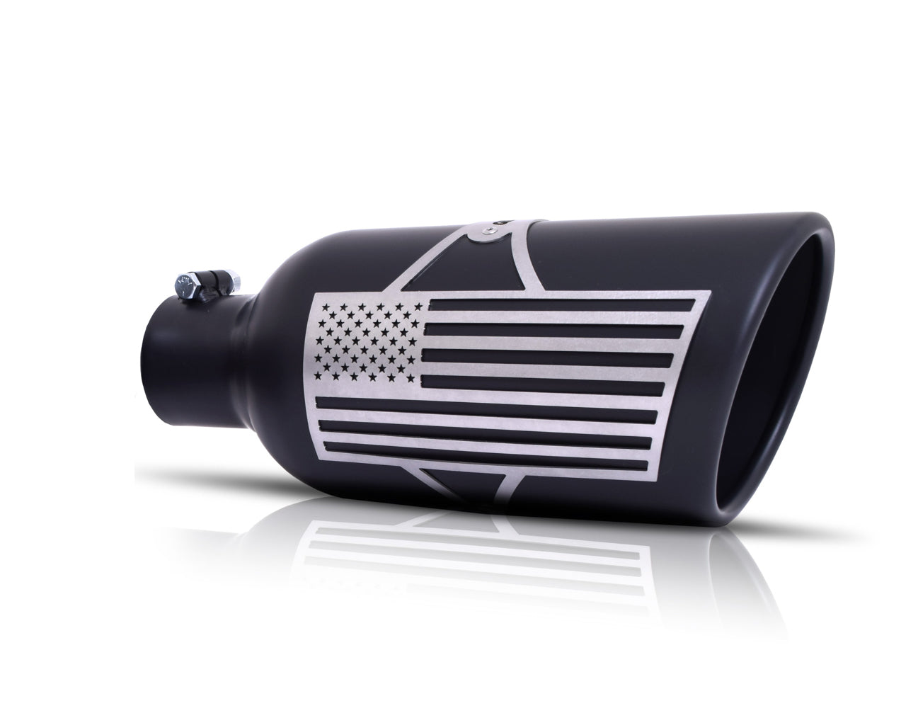 Gibson Patriot Flag Rolled Edge Angle Exhaust Tip Black GIB71-1017