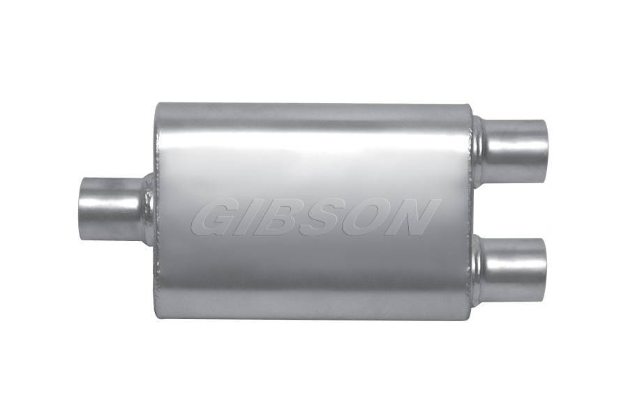 Gibson MWA 3.0in Center/3.0in D ual Oval Muffler Stainl GIBBM0110