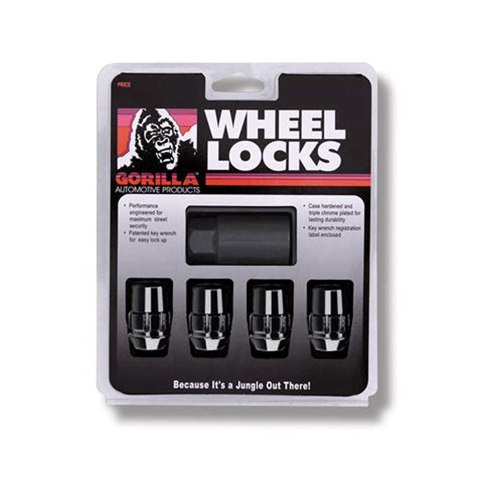 Gorilla Wheel Locks Acorn Black Chrome 14mm x 1.50 4Pack GOR71641NBC