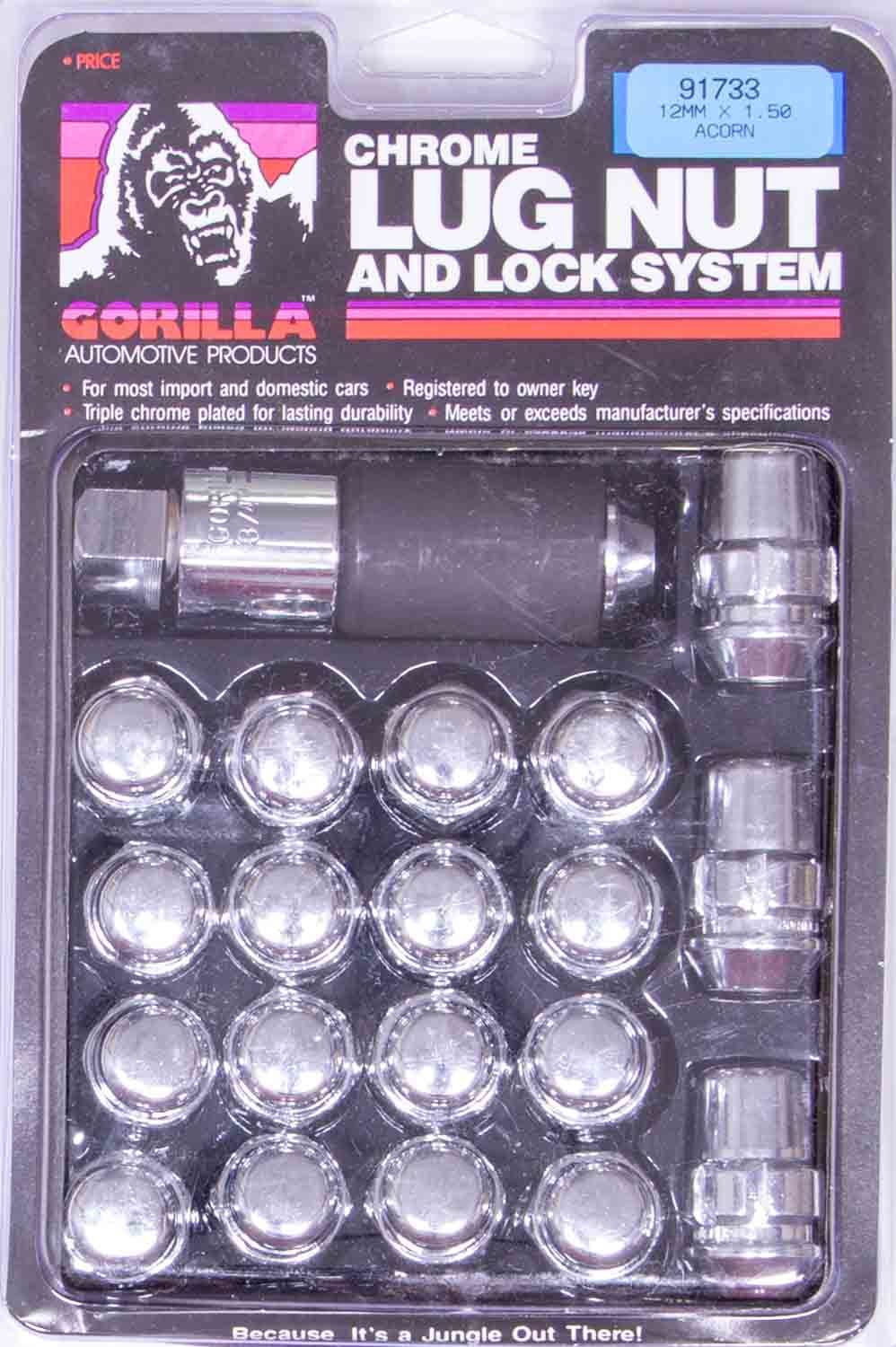 Gorilla Lug Nut and Lock System 14mmx1.50 Acorn Bulge GOR91743