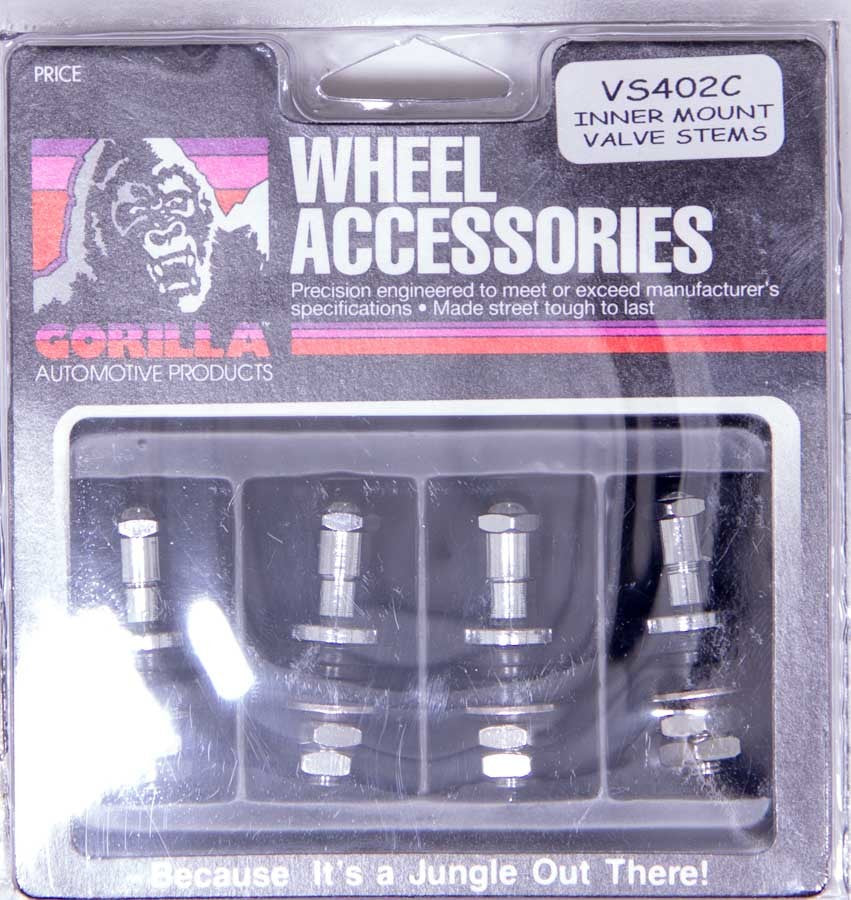 Gorilla 4 Valve Stems Inner Mount Bolt On Chrome GORVS402-C