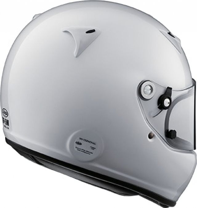 Arai GP-5W Auto Racing Helmet - White - Size: M (w/Shield) w/Hans/SAH2010