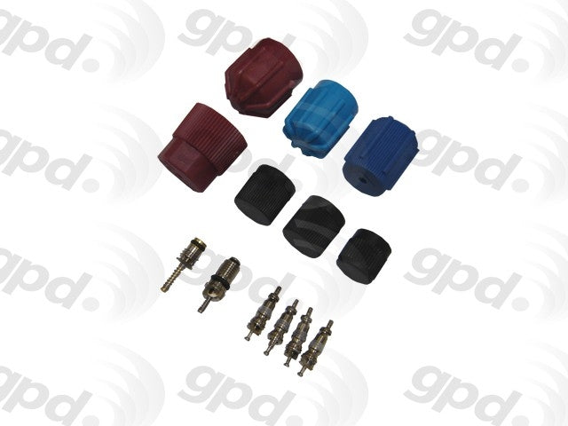 Global Parts Distributors LLC A/C System Valve Core and Cap Kit  top view frsport 1311567