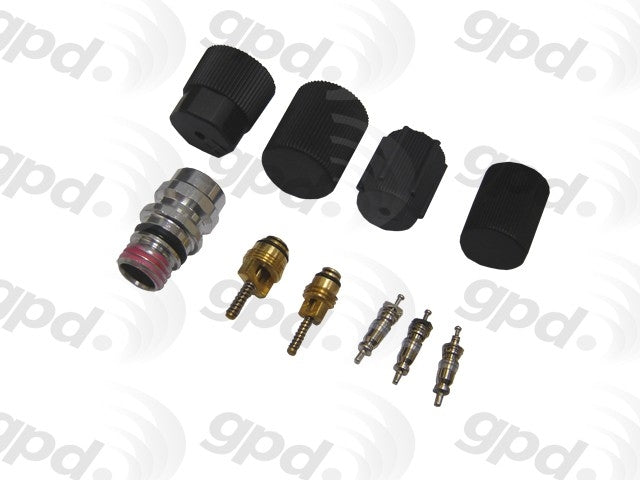 Global Parts Distributors LLC A/C System Valve Core and Cap Kit  top view frsport 1311572