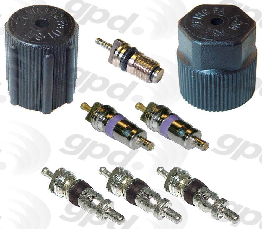 Global Parts Distributors LLC A/C System Valve Core and Cap Kit  top view frsport 1311683