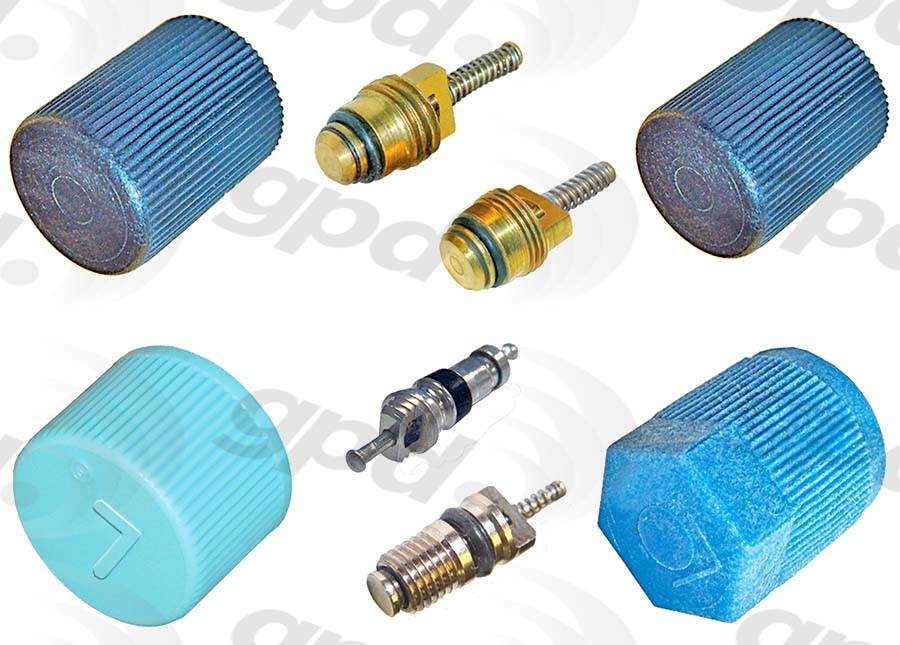 Global Parts Distributors LLC A/C System Valve Core and Cap Kit  top view frsport 1321363