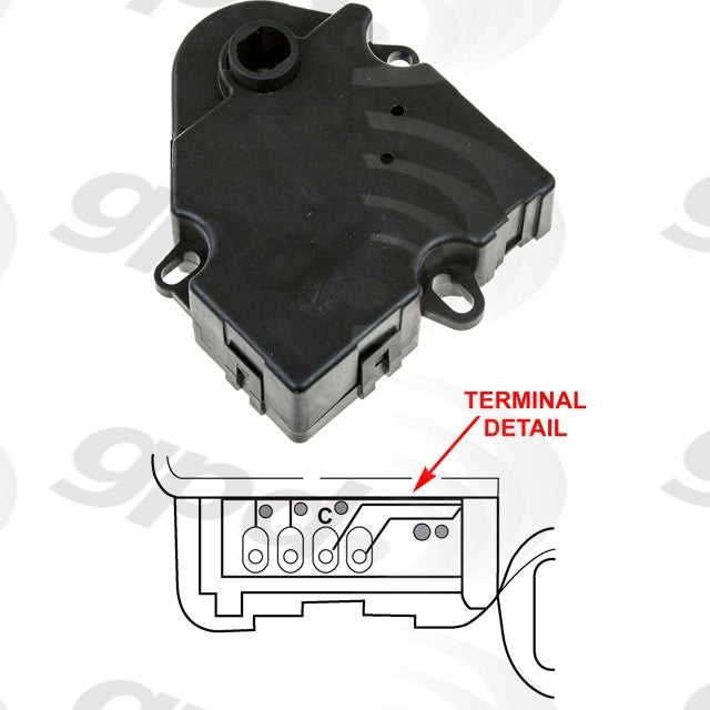 Global Parts Distributors LLC HVAC Blend Door Actuator  top view frsport 1712061