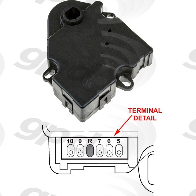 Global Parts Distributors LLC HVAC Blend Door Actuator  top view frsport 1712062