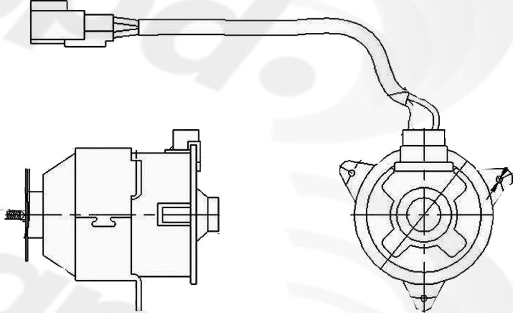 Global Parts Distributors LLC Engine Cooling Fan Motor  top view frsport 630270