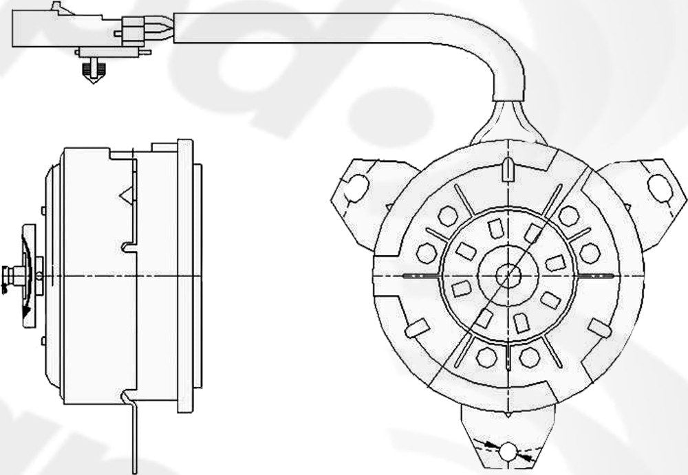 Global Parts Distributors LLC Engine Cooling Fan Motor  top view frsport 630330