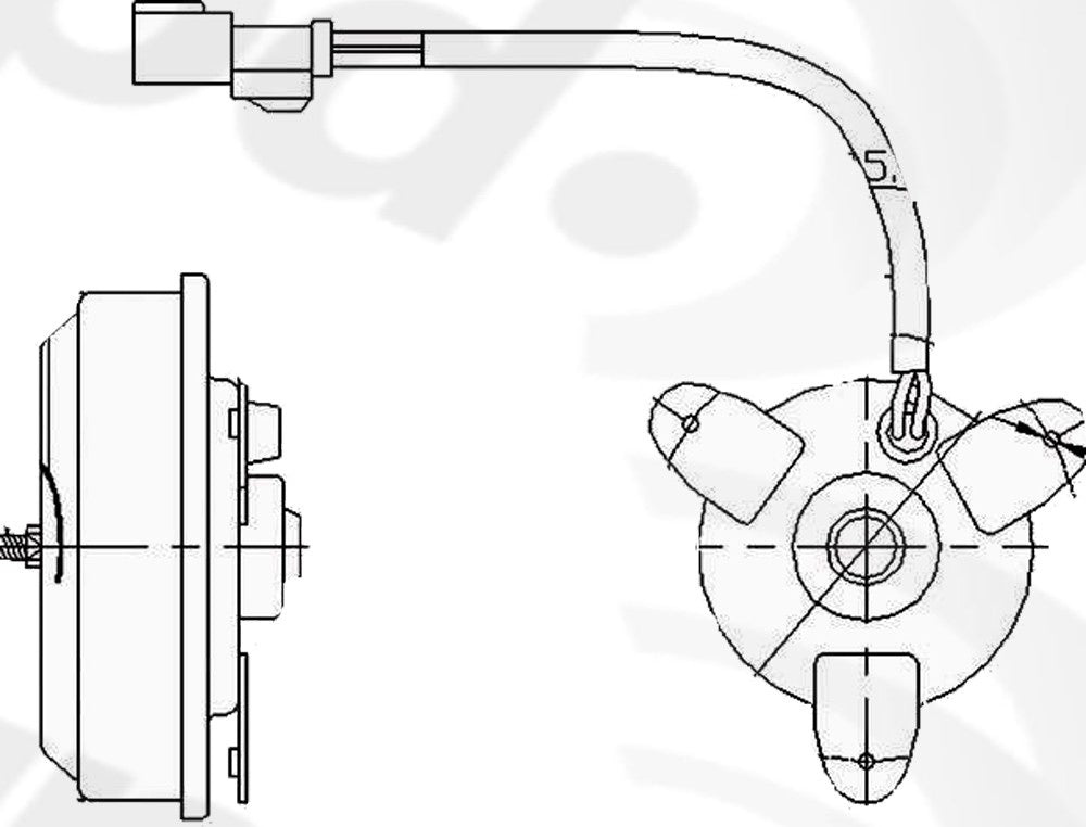 Global Parts Distributors LLC Engine Cooling Fan Motor  top view frsport 630830