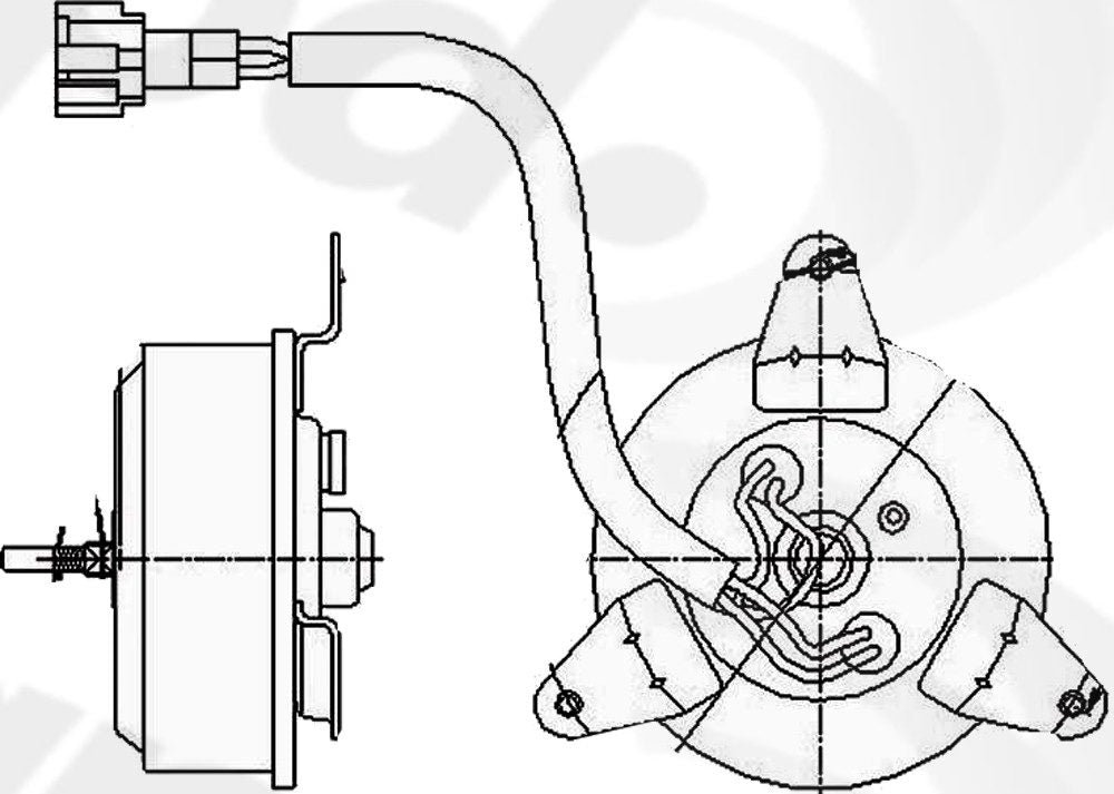 Global Parts Distributors LLC Engine Cooling Fan Motor  top view frsport 631210